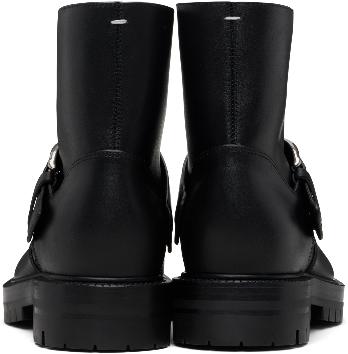 Maison Margiela Black Tabi County Buckle Ankle Boots