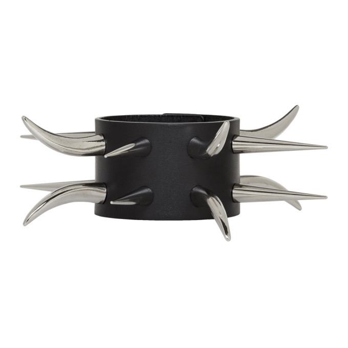 Junya Watanabe Black Leather Long Spike Studs Bracelet Junya Junya Watanabe Black Leather Long Spike Studs Bracelet Junya