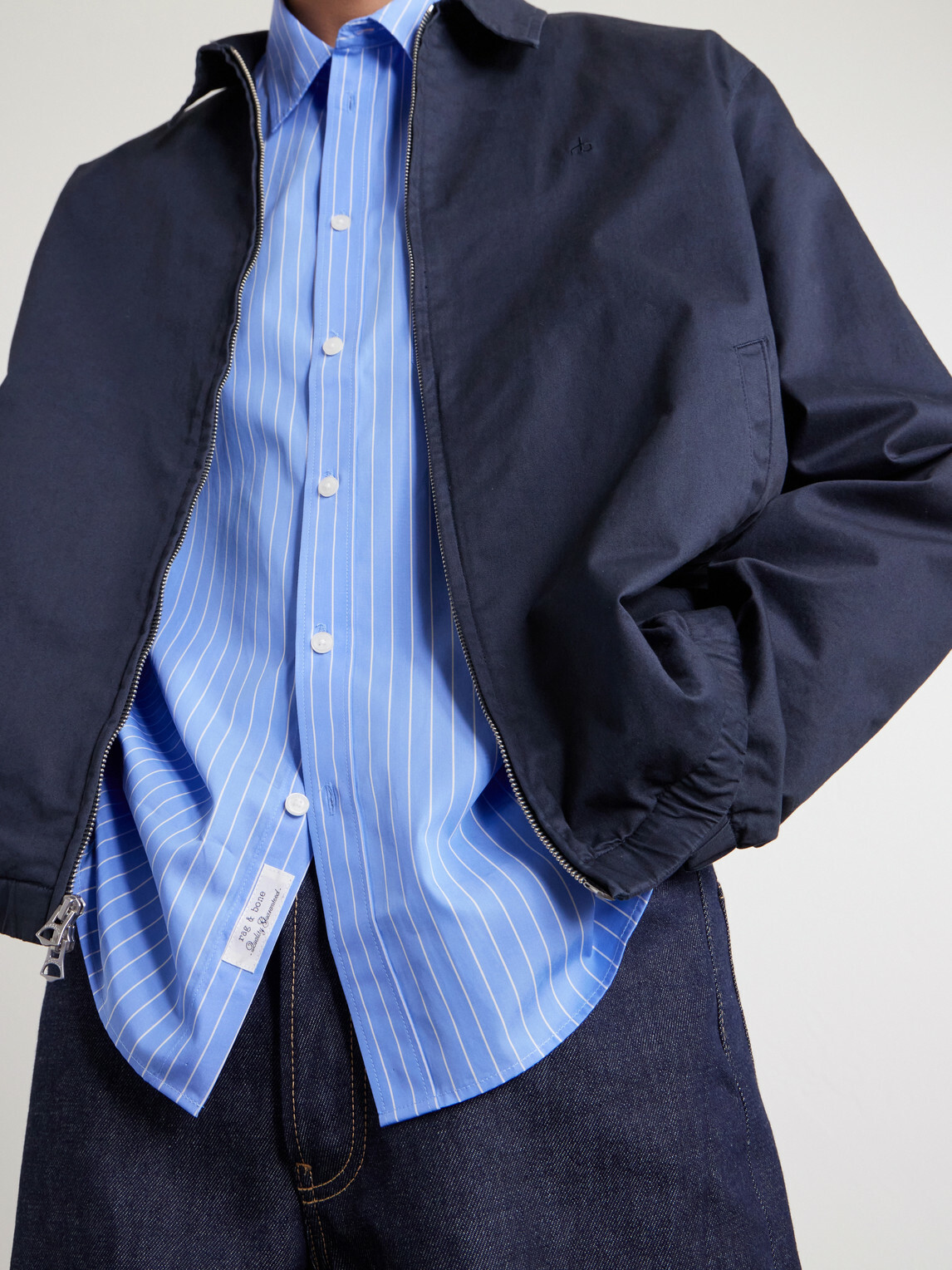 Rag & Bone - Striped Cotton-Poplin Shirt - Blue