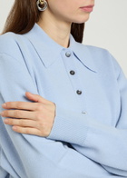Rohe Compact Wool and Cashmere-blend Polo top Light Blue
