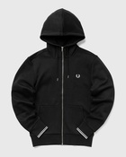 Fred Perry Hooded Zip Through Sweatshirt Black - Mens - Hoodies|Zippers