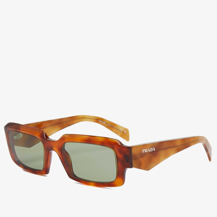 Photo: Prada Eyewear Men's 27ZS Sunglasses in Cognac Tortoise/Green 