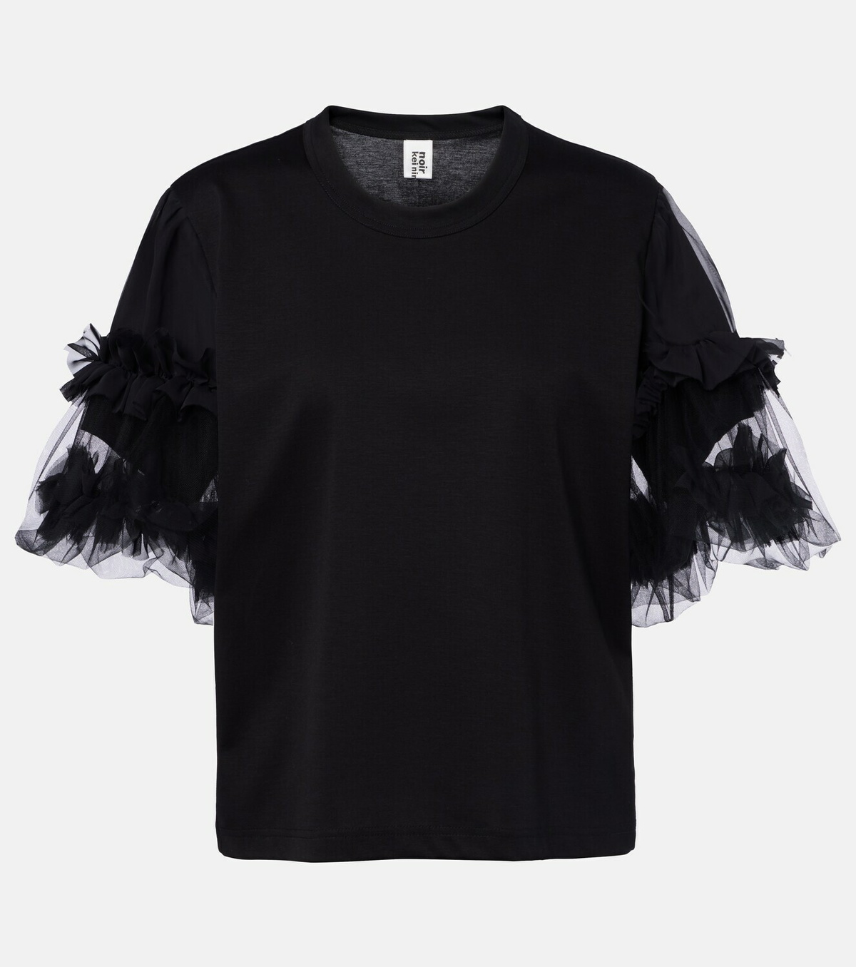Noir Kei Ninomiya Ruffled tulle-trimmed cotton T-shirt