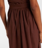 Adriana Degreas Pleated cotton maxi skirt