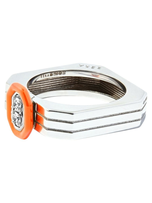 Photo: EÉRA 18K White Gold Diamond Enamel Ring