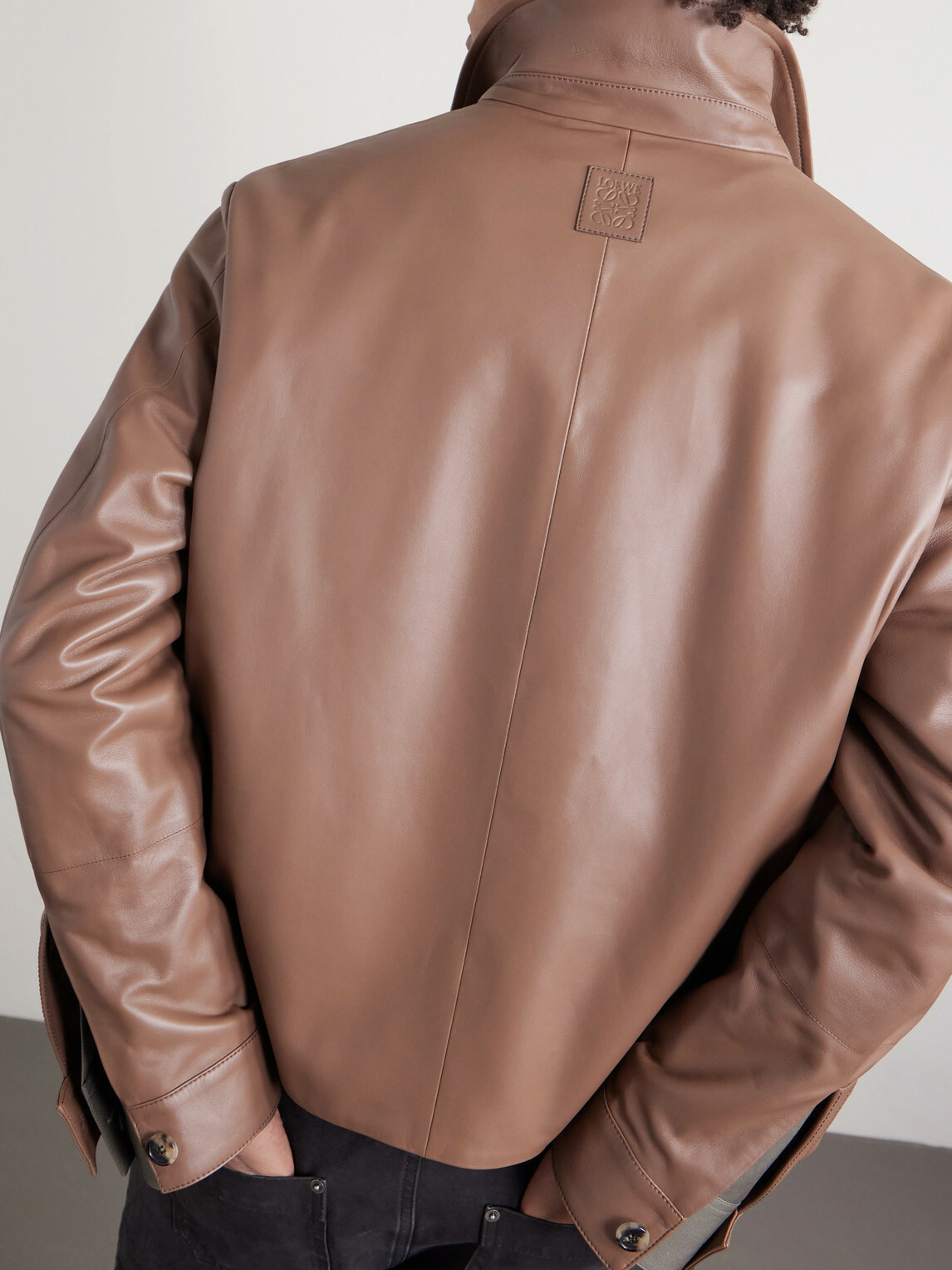 LOEWE - Reversible Leather Zip-Up Jacket - Brown