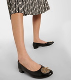 Tory Burch Claire logo leather ballet flats