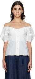 Chloé White Off-The-Shoulder Blouse