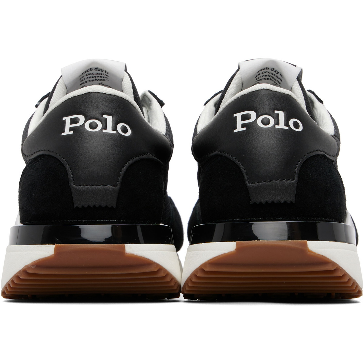 Polo Ralph Lauren Black Train 89 Suede & Mesh Sneakers