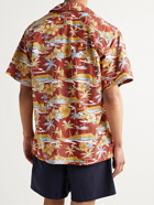 GO BAREFOOT - Old Hawaii Camp-Collar Printed Cotton Shirt - Red - S