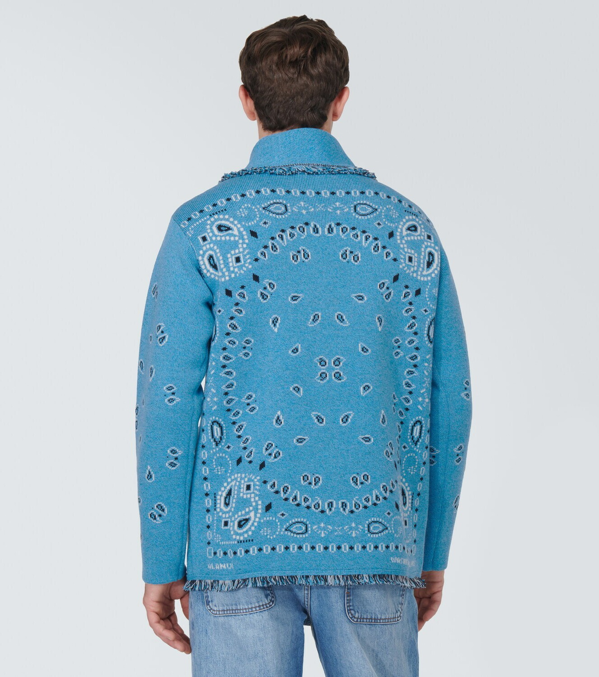 Pull Cardigan Bandana Alanui Taille S Turquoise - Neuf Avec étiquette, Modèle Côte 2210€