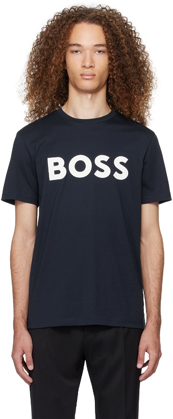 Photo: BOSS Navy Printed T-Shirt