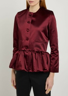 Liberowe Peplum Satin Jacket Burgundy