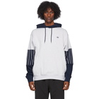 adidas Originals Grey and Blue Baseball Hoodie