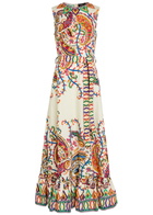Etro Patterned Belted Cotton Maxi Dress Multicoloured 1