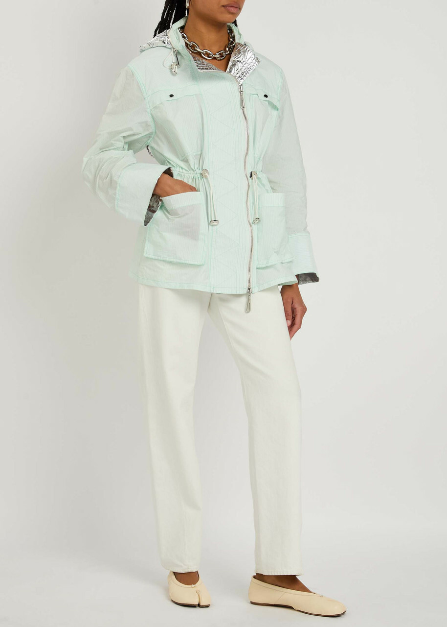 Rabanne Pinstriped Shell Jacket White