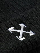 Off-White - Logo-Embroidered Ribbed Wool Beanie