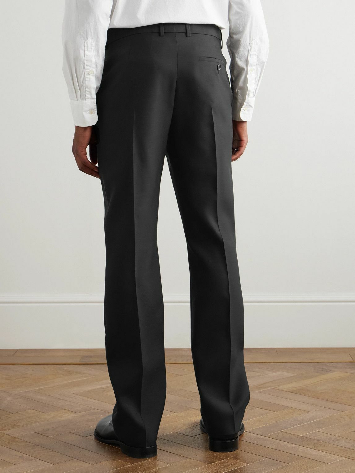 LOEWE - Straight-Leg Wool and Silk-Blend Tuxedo Trousers - Black