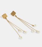 Miu Miu Faux pearl and brass earrings