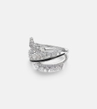 Kamyen Twist 18kt white gold and enamel ring with diamonds