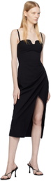 Reformation Black Alfred Midi Dress