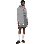 Thom Browne Gray Cable Knit Wool Scarf
