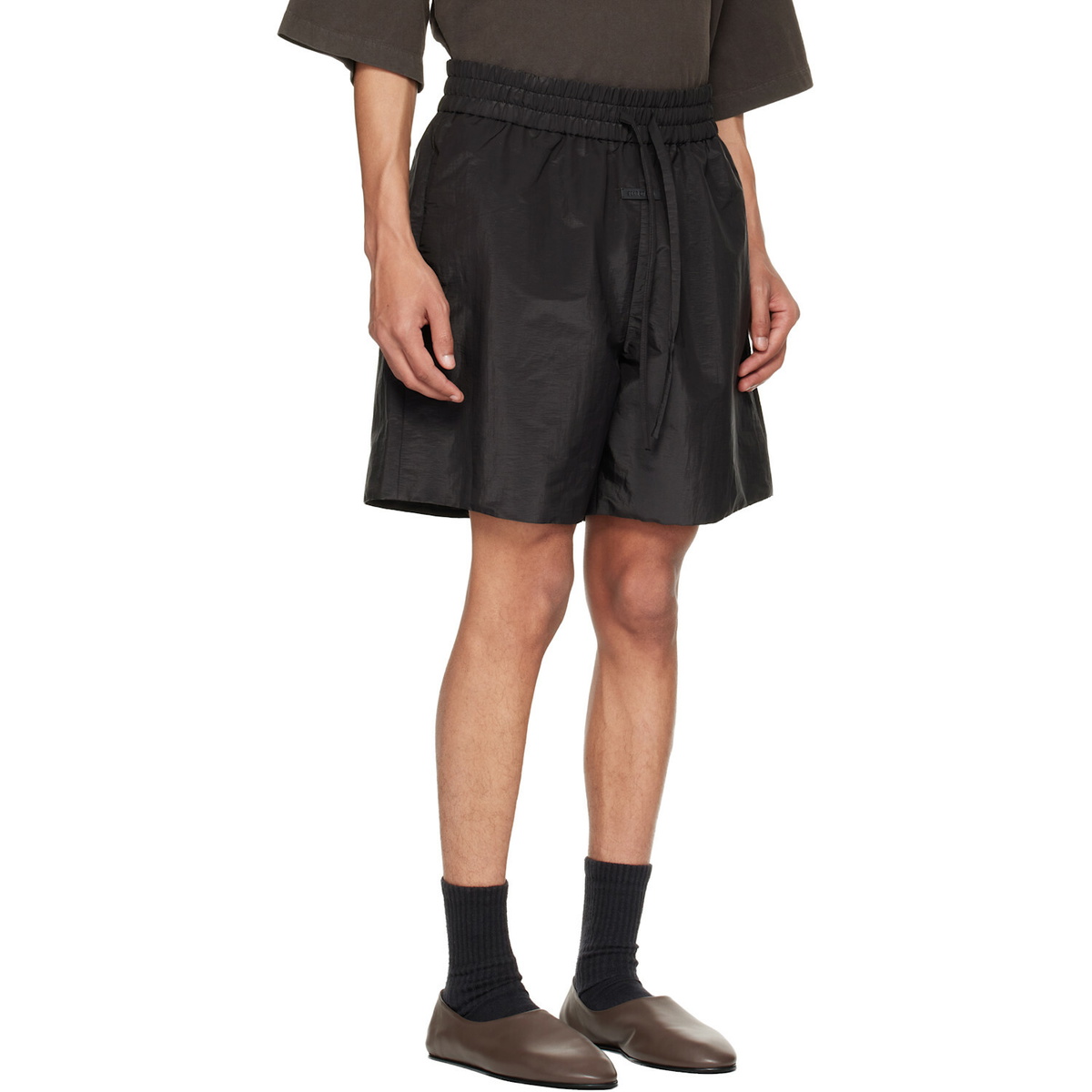 Fear of God Black Nylon Taffeta Padded Sport Shorts