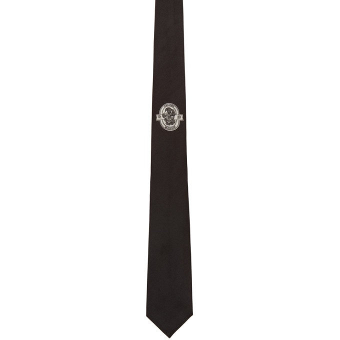 Photo: Alexander McQueen Black Silk Logo Tie