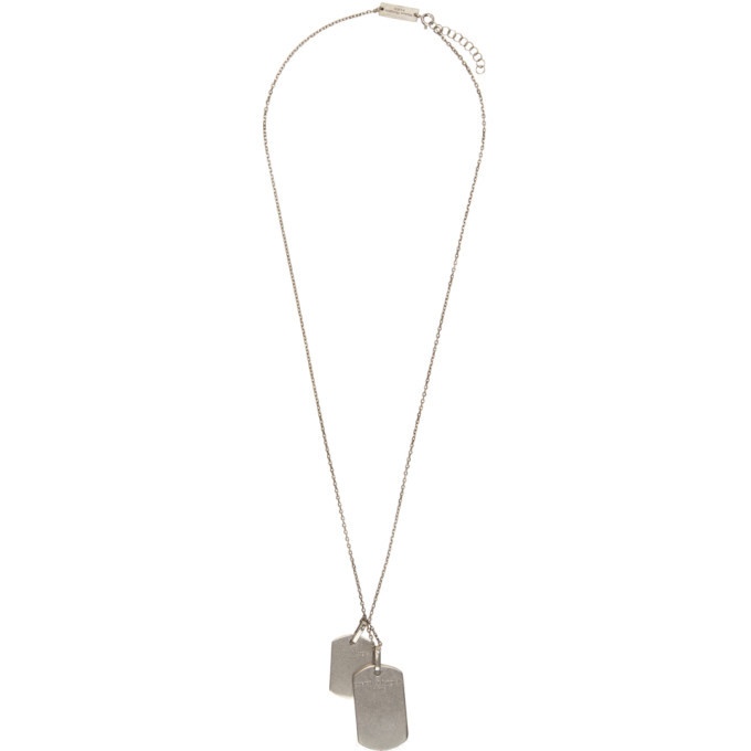 MM6 Maison Margiela: Silver Stone In Plastic Bag Necklace | SSENSE