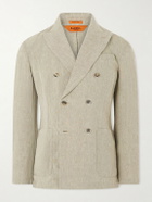Barena - Siroco Marte Double-Breasted Linen Suit Jacket - Green