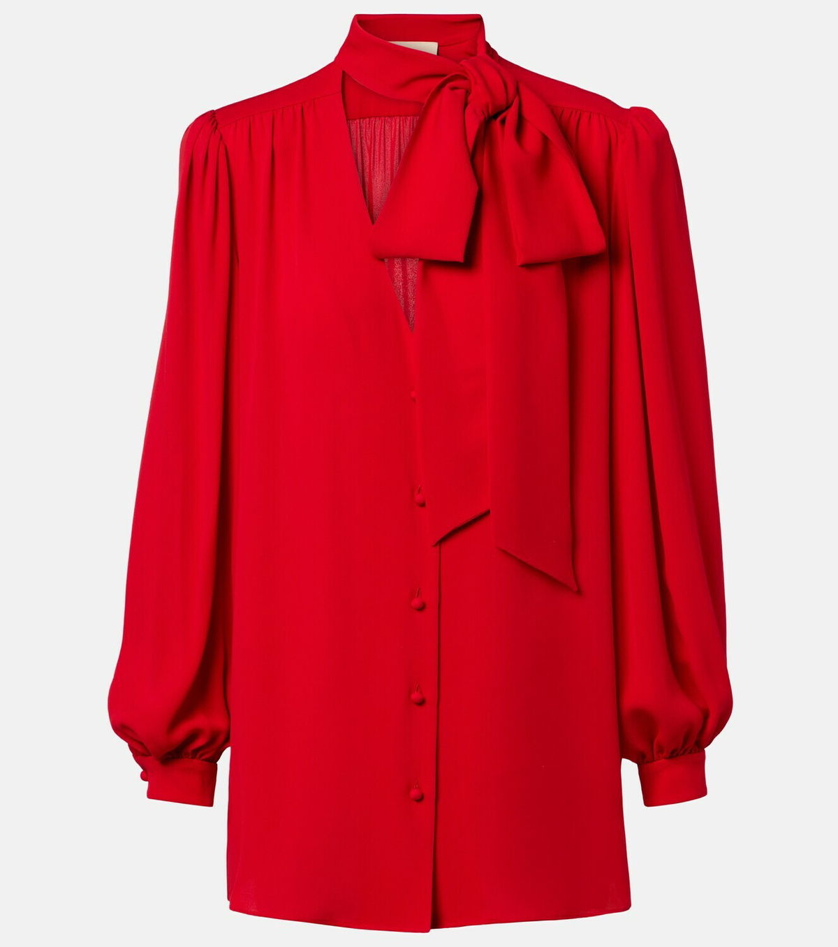 Valentino Tie-neck silk georgette blouse