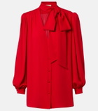 Valentino Tie-neck silk georgette blouse