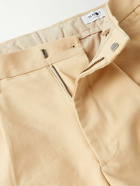 NN07 - Bill Straight-Leg Cropped Pleated Stretch-Cotton Trousers - Neutrals