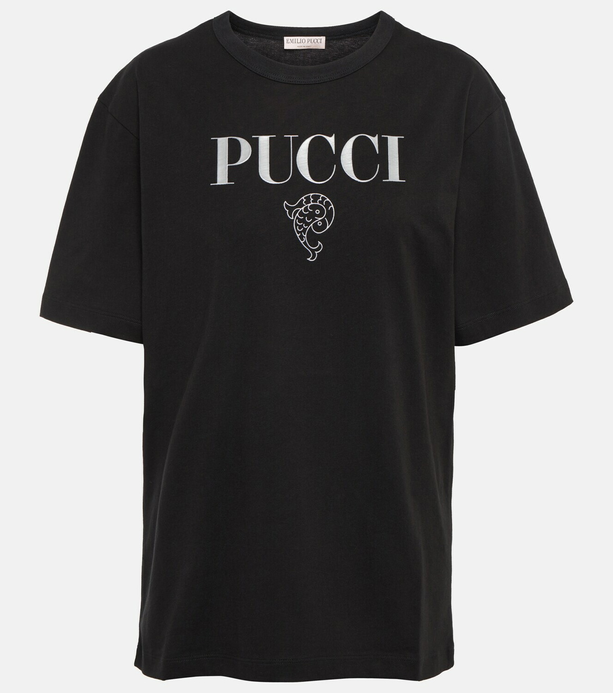 Emilio Pucci Onde Print Logo T-shirt in Blue