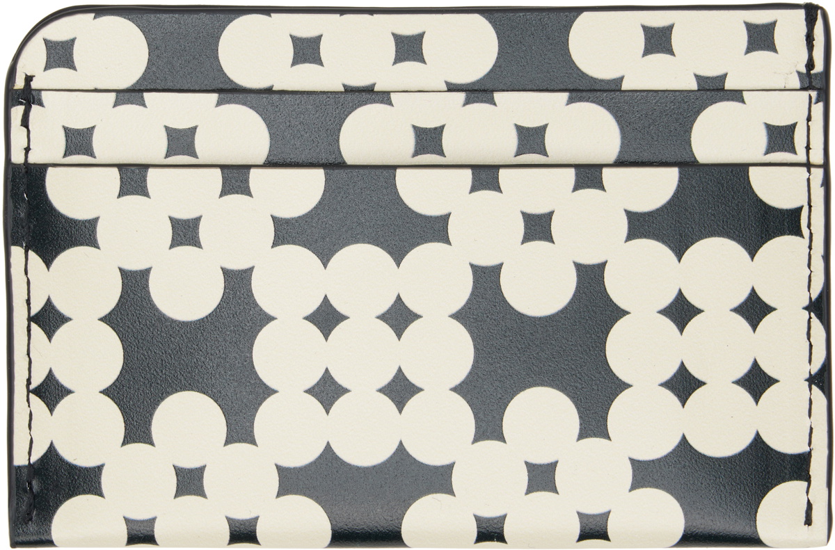 Dries Van Noten Black & Off-White Calfskin Card Holder