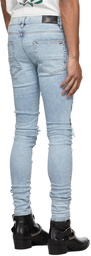 AMIRI Blue Pajama Art Patch Jeans