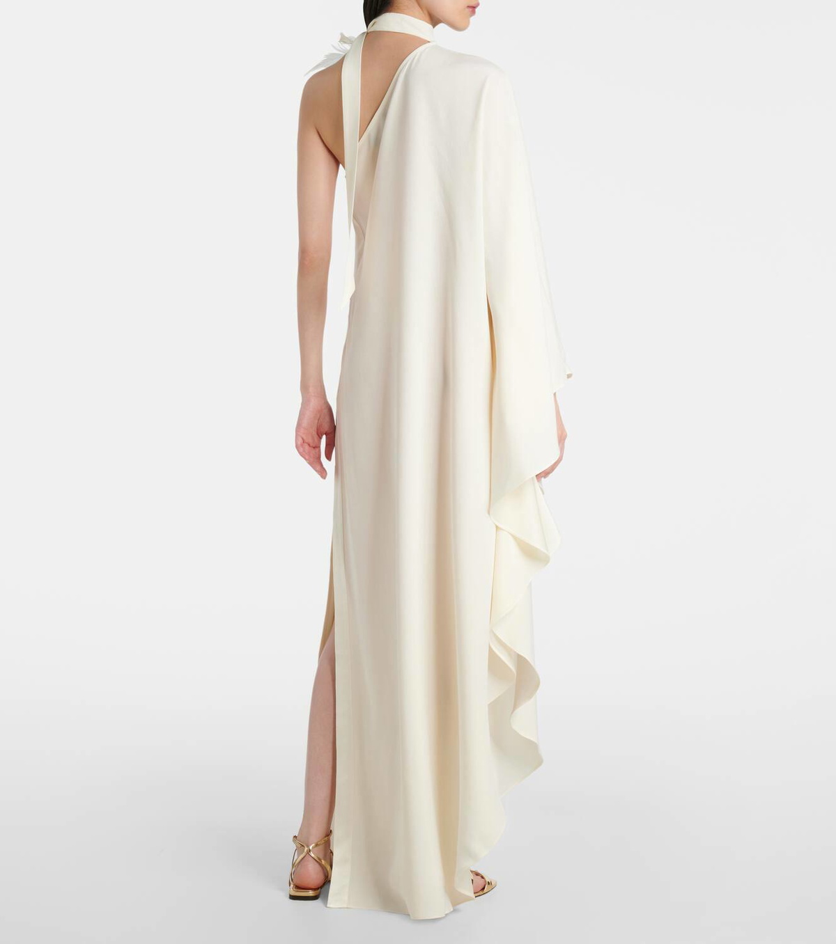 Taller Marmo Bolkan Garden feather-trimmed maxi dress
