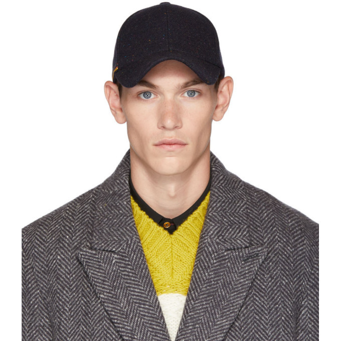 Photo: Paul Smith Navy Multistripe Wool Baseball Cap