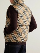Burberry - Slim-Fit Reversible Quilted Checked Down Gilet - Neutrals