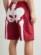 KAPITAL - Straight-Leg Long-Length Panelled Swim Shorts - Red