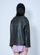 Prada Leather Button-Up Jacket