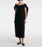 The Row Anitas draped wool-blend midi dress