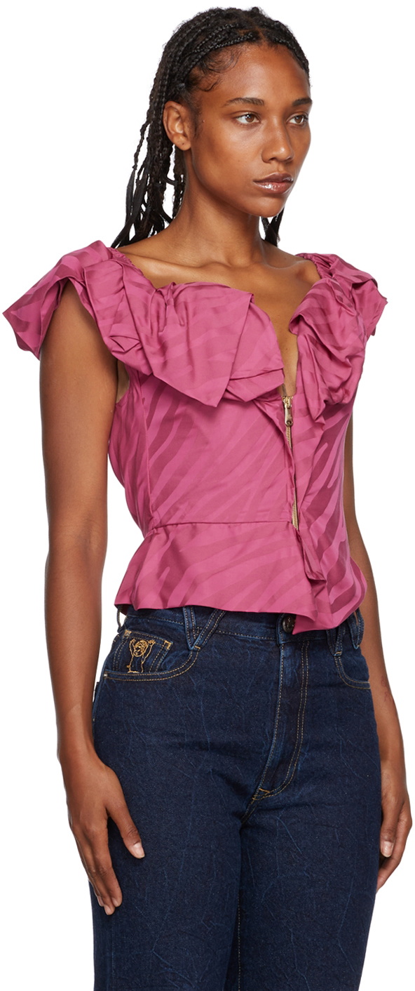 Vivienne Westwood Pink Ruched Corset Tank Top Vivienne Westwood