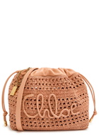 Chloe Summer Banana Leather and Raffia Cross-body Pouch - Natural - One Size