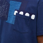 Blue Blue Japan Men's Hand Stitched Patchwork T-Shirt in Indigo