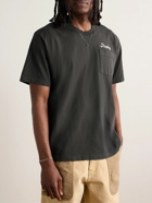 Cherry Los Angeles - Trophy Logo-Print Garment-Dyed Cotton-Jersey T-Shirt - Black