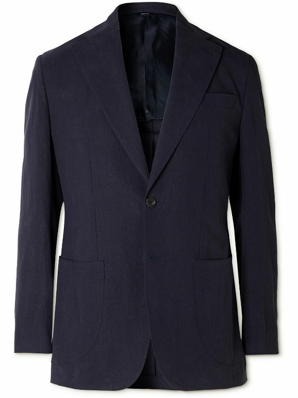 Photo: Thom Sweeney - Unstructured Linen Suit Jacket - Blue