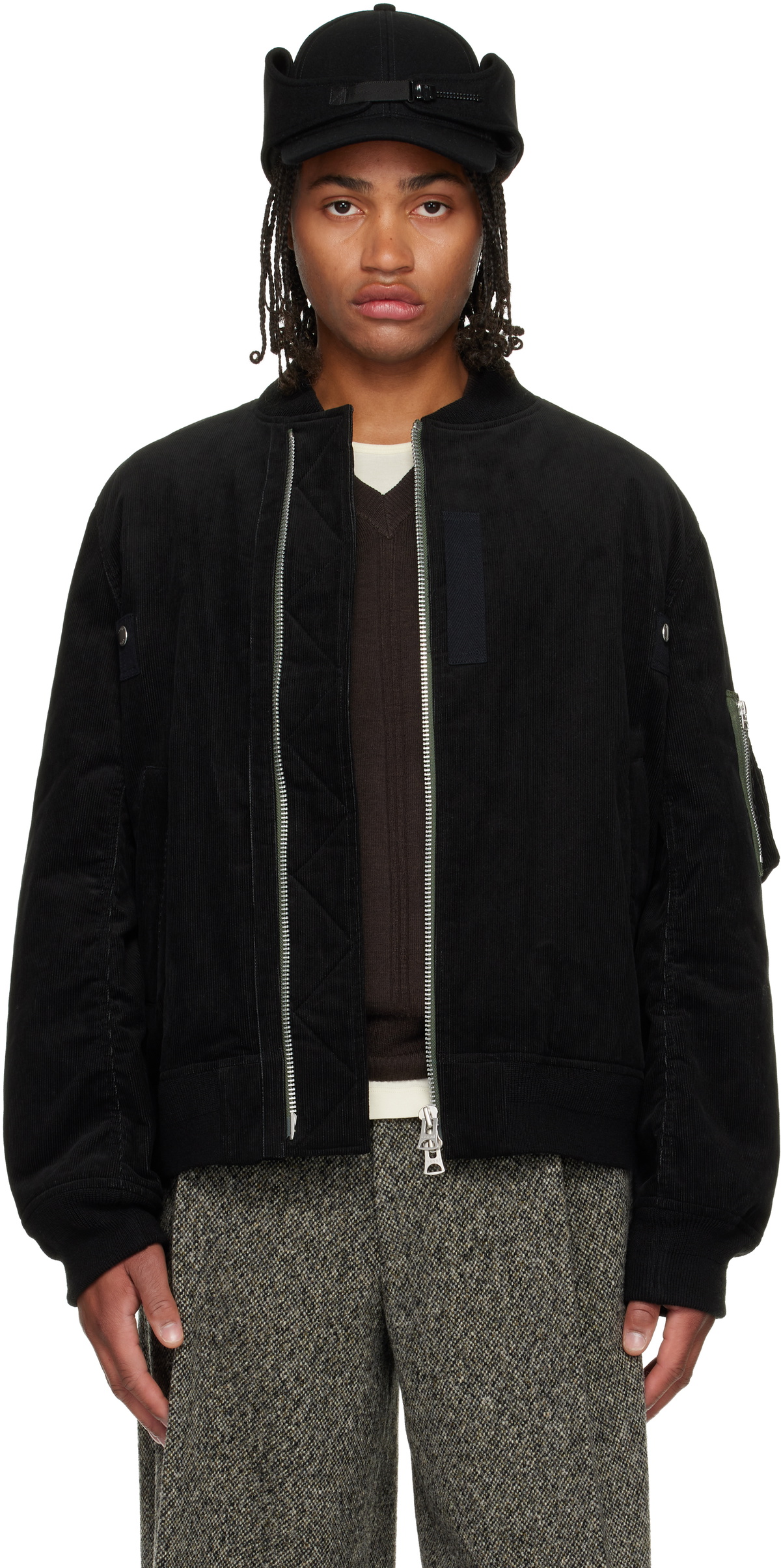 sacai Black Spiewak & Gonz Edition Multi Patch Down Coat Sacai