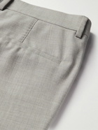 Brunello Cucinelli - Slim-Fit Tapered Pleated Virgin Wool Trousers - Gray