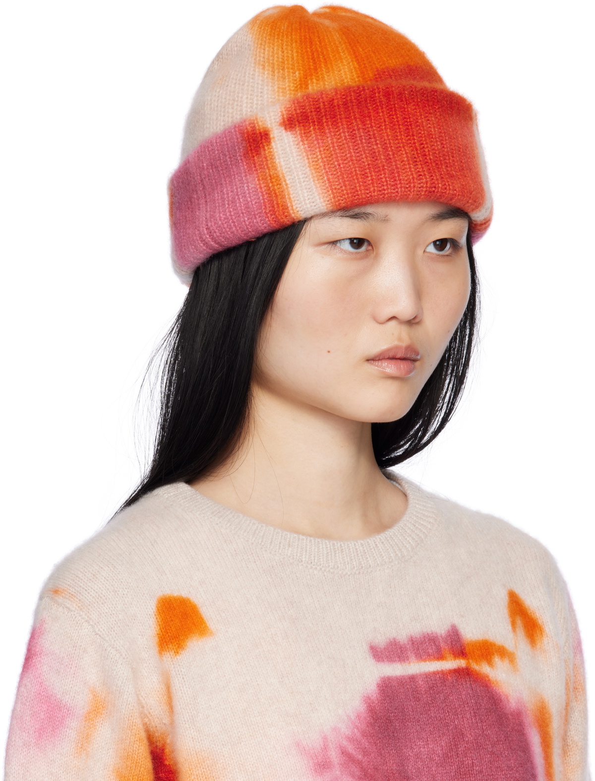 The Elder Statesman Multicolor Rorschach Beanie